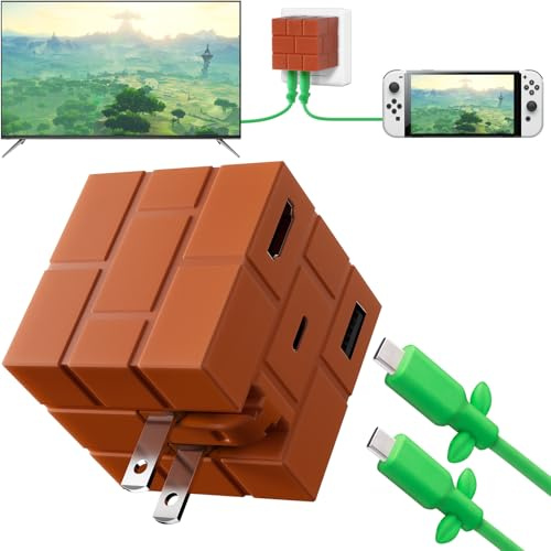 Portable Switch TV Dock Compatible with Nintendo Switch/Steam Deck, 65W Switch Travel Dock Charger, GaN Switch Docking Station, CubeDock Multifunctional Dock&Hub with Type C 3.1 Cable