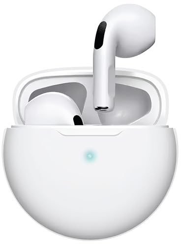 apm Bluetooth-Kopfhörer, kabellos, Ladebox, rund, Stereo-Sound, BT-Kopfhörer, Silikonhülle, Audio, kompatibel mit PC, Mac, iPhone, Smartphone, Tablet, transparent, 200031