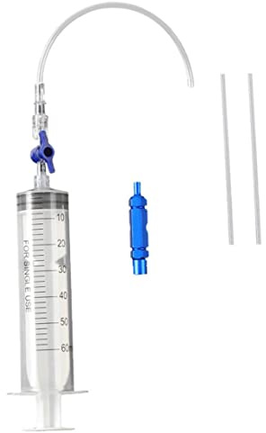 AZIDWERYQ Fahrrad-Reifendichtmittel-Werkzeug-Set, Fahrrad-Injektor, Tubeless-Ventilkappen-Entfernungs-Injektor-Werkzeug, 60 ml Radfahren-Spritze