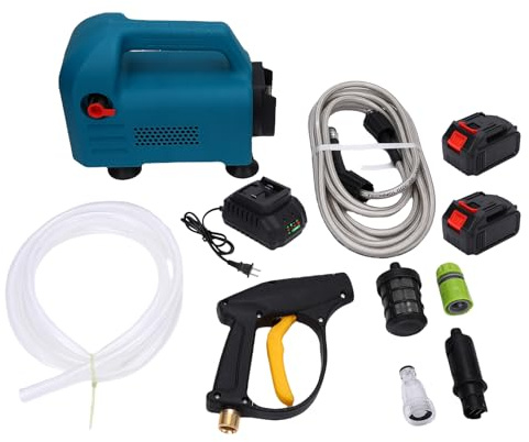 Naroote Elektrischer Hochdruckreiniger, Bürstenloser 725-PSI-Kupfermotor, 2800 U/min Batteriebetrieben Leichte Hochdruckreinigungsmaschine für die Reinigung Autos Zäunen Einfahrten (EU-Stecker)