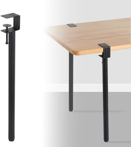 GSKFXJ Adjustable Metal Table Legs, 28in Adjustable Fit Table Clamp Legs With Foot Pads, Replacement Countertop Legs For Dining Office Coffee Desk(80cm/31.5in)