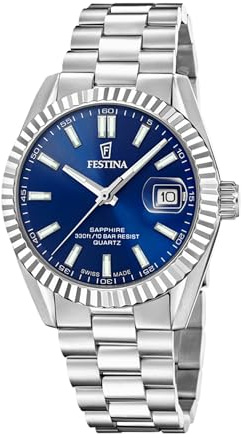 Festina Armbanduhr Date Classic Steel Swiss Made