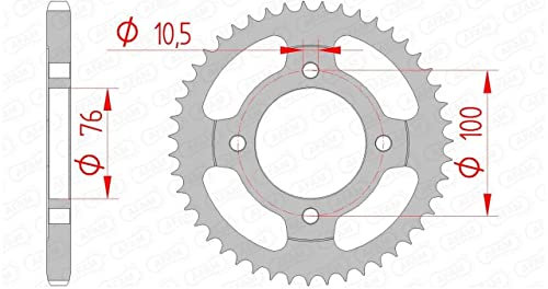 Stahl-Kettenrad AFAM 428-47Z (Silber)