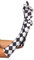 LEG AVENUE Damen Satin Harlequin Handschuhe, Black & White, Einheitsgröße EU