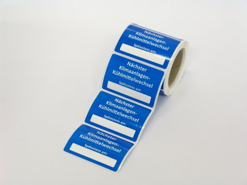 Kundendienst Aufkleber Serviceaufkleber Inspektionsaufkleber (250 Stück, Nächster Klimaanlagenkühlmittelwechsel)