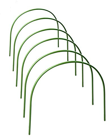 lulalula 6-Pack Greenhouse Hoops, 4ft Long Steel with Plastic Coated Hoops, Rust-Free Grow Tunnel, Support Hoops for Garden Fabric