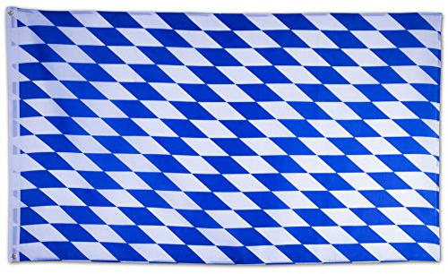 SCAMODA Bundes- und Länderflagge aus wetterfestem Material mit Metallösen, Outdoor Fahne & Flagge (Bayern Raute) 150x90cm