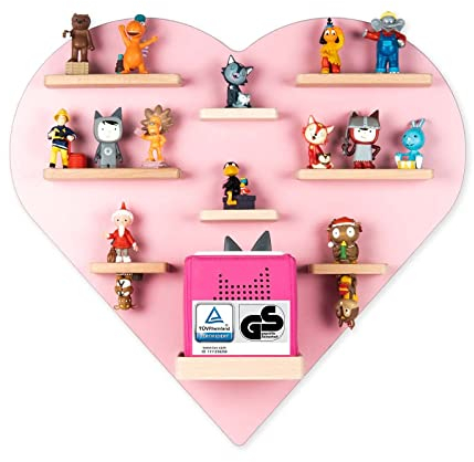 BOARTI das Original Kinder Regal Herz in Rosa - geeignet für die Toniebox und ca. 38 Tonies - zum Spielen und Sammeln