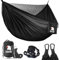 Covacure Camping-Hängematte – leichte Doppel-Hängematte, hält bis zu 350 kg, tragbare Hängematten für Indoor, Outdoor, Wandern, Camping, Rucksackreisen, Reisen, Hinterhof, Strand (schwarz)