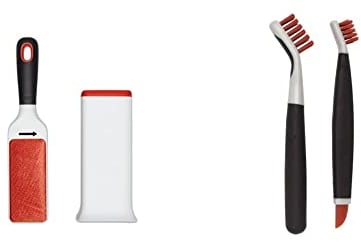 OXO Good Grips FurLifter Garment Brush for Removing Pet Hair from Clothing, Red, White & Good Grips Deep Clean Brush Set