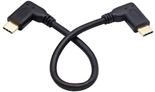 AAOTOKK 90Grad USB 3.1 Typ C Stecker auf SteckerGen 2 Anschlusskabel(10Gbit/s) Unterstützt Das Laden,Daten,Audio und Videokabel für USB C Hub,Samsung Galaxy Typ C Geräte,Laptops(20 cm,M/M)