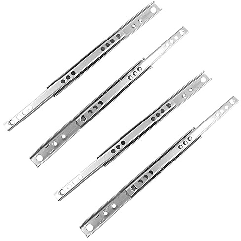 Vogueing Tool Schubladenschiene, 1 Paar, 17 mm breit, aus Metall, kugelgelagerte Schubladenschiene für Möbel, Schubladentiefe (214 mm Länge)