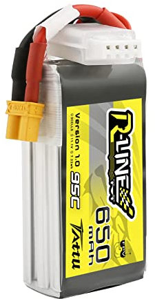 TATTU Lipo Akku 650mAh 11.1V 3S 95C RC Akku für Multirotor FPV von Größe 100 bis 180