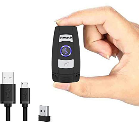 Mini lecteur de codes-barres Bluetooth portable 1D/2D sans fil pour Windows, Android, iOS, Mac, capable de scanner