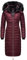Navahoo Damen Wintermantel Warmer Steppmantel lang mit Kapuze Umay Wine Gr. XXL