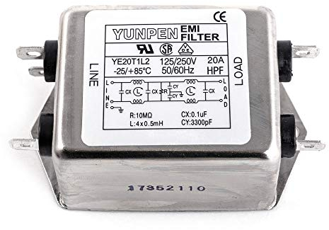 Yunpen YE20T1L2 IEC-Netzfilter 250VAC 20A Entstörfilter