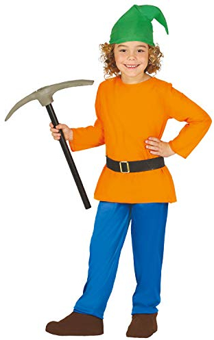 NET TOYS Originelles Zwergen-Kostüm für Kinder - Orange-Blau 3-4 Jahre, 95-100 cm - Hübsche Kinder-Verkleidung Gnom Kinderkostüm Kobold - EIN Highlight für Fasching & Karneval