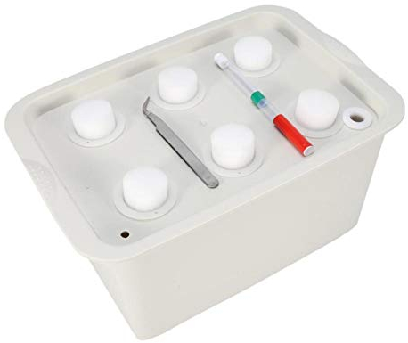 Hydroponic System Growing Kit 6 Löcher Plant Site Hydrokultur Anzuchtkasten weiß Starter Blase Indoor Outdoor Gartenschrank Box für Kräuter Gemüse Blumen 28 * 19 * 14 cm(grau)