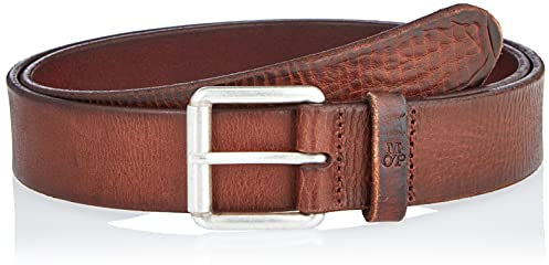 Marc O'Polo Herren Gürtel aus Leder mit Metall-Schnalle, Braun (Oyster Gray), 85 cm