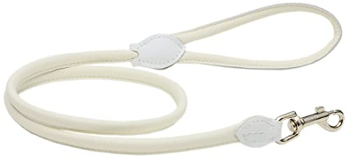 WHITE Real Soft Leather Rolled Dod Lead HandMade Colorful (10mm/120cm)