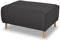 DOMO. collection Polsterhocker Jules FK mit Federkern und Holzfüßen, Sofa Hocker, Beistellhocker, Sitzhocker, 97 x 66 x 47 cm (BxTxH), in pepper