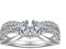 Mesnt Ring 925 Silber Hochzeit Ringe Doppel Herz Zirkonia 5mm Verlobungsring Frau Silber Größe 60 (19.1)