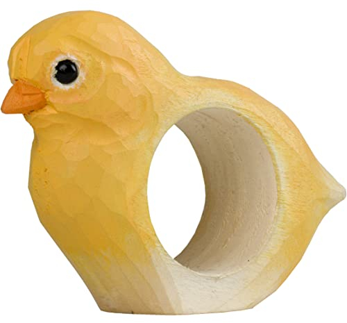 Wildlife Garden WG4563 Serviettenring Küken - Handgeschnitzter Serviettenring aus Holz für die Tischdekoration