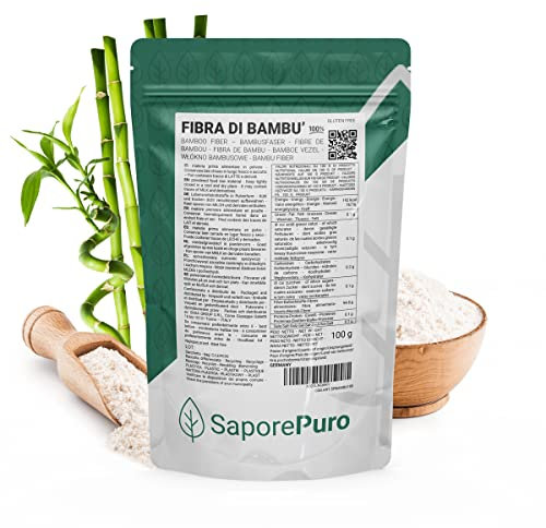 SaporePuro Fibre de Bambou de qualité alimentaire - 100 gr - farine faible en glucides
