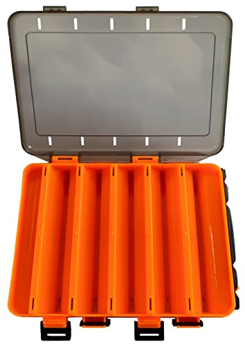 NewShot Fishing Tackle Box, Double Sided Lure Bait Beads Hook Storage Trays, Organizer Case Containers, for Vest Casting Fly Fishing Accessories (M- Orange 20 * 17 * 4.7cm)
