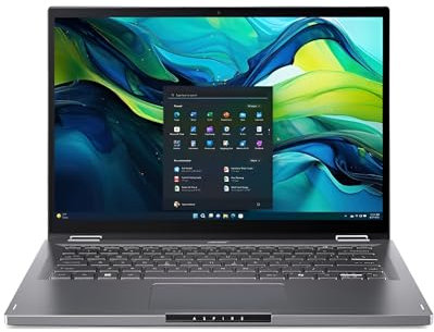 acer Aspire Spin 14 ASP14-52MTN-58CR, Ordenador Portátil Convertible 14 WUXGA LCD Táctil (Intel Core Ultra 5 115U, 16 GB RAM, 512 GB SSD, Intel Graphics, Windows 11 Home), Gris, QWERTY Español