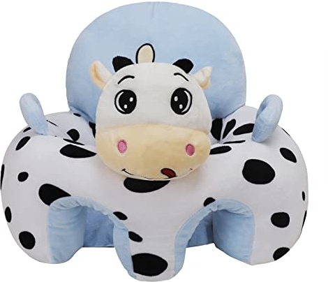 YJZQ Lindo sofá para bebé, cojín de apoyo para bebé, silla de aprendizaje de dibujos animados, relleno de algodón, asiento de algodón suave para bebés de 3 a 24 meses, vaca lechera