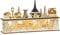 HOMCOM Verschneites Weihnachtsdorf Weihnachtsdeko mit 10 LEDs Winterlandschaft beleuchtet Fensterdeko Tischdeko Natur 45 x 10 x 25 cm