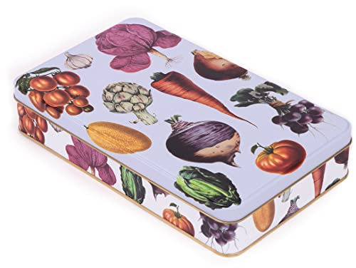 NOTIQUE Blechdose Metalldose mit Deckel, Nostalgic Art Dose Box, Keksdose, Vorratsdose für Kleinigkeiten – Kollektion Herbarium (Gemüse II)
