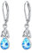 Tropfen Ohrringe 925 Sterling Silber Keltischer Knoten Blau Zirkon Schmuck Geschenke für Damen Frauen Mädchen Tochter Ehefrau Mutter Freundin