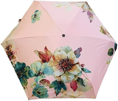 DUXEDO Reiseschirm, Strandschirm, Sonnenschirm, Sonnenschutz, Sonnenschirm, zusammenklappbar, weiblich, Vinyl, Mini-Taschenschirm, Pink (Color : Pink)