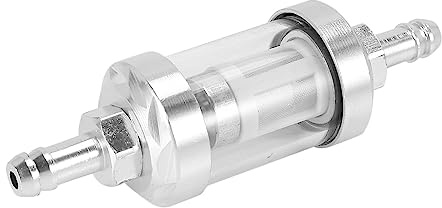 Universal-Benzinfilter für Petroleummotor verchromtem Glas, Benzin 5/16, 8 mm, Silber für Motorräder