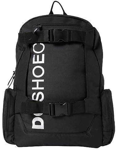 Dc shoes Zaino porta skate Chalkers 4 Backpack alta qualità con tasche e scoparti - 28 Litri (nero bianco)