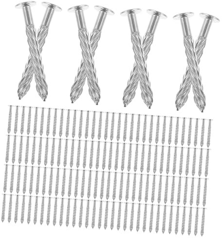 Housoutil 100pcs Stainless Steel Expansion Screw Nails M8x70 for Carpet and Floor DIY Household Accessory Threaded Nail for Stair Tacks Reliable Flooring Fasteners