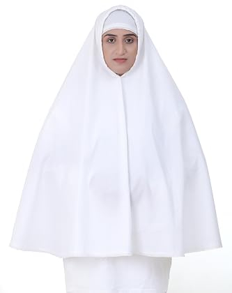 Sweet Needle Ihram Ehram Ahram für Damen für Hadsch und Umra mit Hijab Cap aus 100% natürlicher, gekämmter Baumwolle, weiß, One size