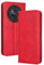 RankOne Custodia A Portafoglio per HONOR Magic6 Lite 5G (6.78 Inches), Custodia Magnetica in Pelle Rosso