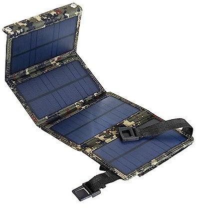 Veemoon Chargeur Solaire Pliable USB Panneau Photovoltaïque Portable pour Téléphones Tablettes Et Ordinateurs pour Camping Et Activités De Plein Air
