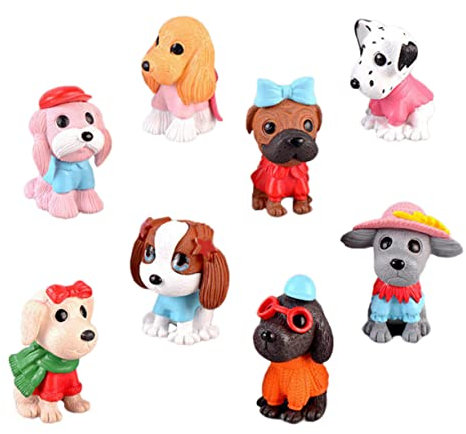 Gadpiparty 8St dekorative Ornamente tortendeko einschulung Kuchenornament Tiere Zubehör für Aquarien Welpendekoration Kuchendekor aus Harz Karikatur Statuette Zylinder Puppe