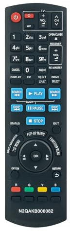 N2QAKB000082 VINABTY Replace Remote Control Fit for Panasonic DMP-BD65 Dmp-bd45 DMPBD45 DMPBD65 Blu-ray Disc Player N2Q-AKB000082