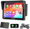 Carpuride W702B Motorrad GPS Carplay Bildschirm mit Design Halterung für BMW Motorräder, Kabelloses CarPlay und Android Auto, Tragbarer Wasserdichter 7 Touchscreen, Bluetooth Trans, Navigation, Siri.