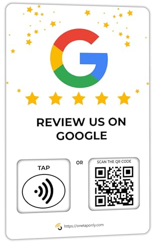1 Einheit Social Review Tap Card | QR-Code überprüfen | Kontaktlose Bewertungskarte | NFC Tap Card | unbegrenzte Nutzung (1 Google Card)