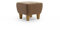 Cavadore Hocker Vida / Polsterhocker mit massiven Holzfüßen in Eiche / 52 x 46 x 52 / Mikrofaser, Hellbraun