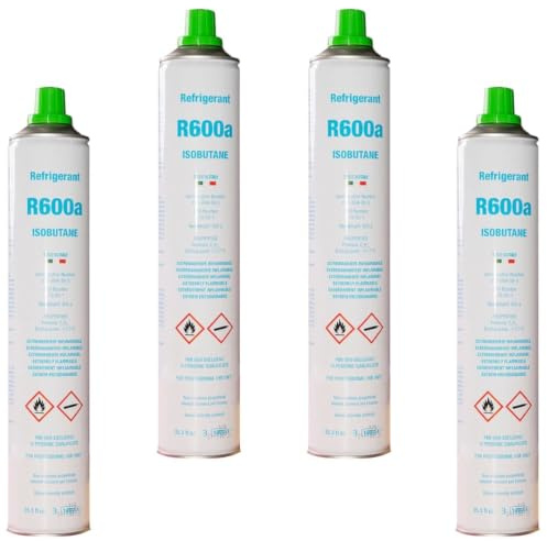 4x Fridge Freezer Compressor Refrigerant Isobutane Gas Canister Cylinder For Neveda 420g R600A (Pack Of 4)