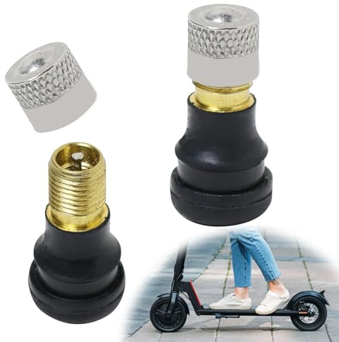 Wonvify Tubeless-Ventil für Elektrofahrräder, ohne Pedale, Mountainbike-Ventile – gerades Schrader-Ventil von 24 mm – Set mit 2 Einheiten