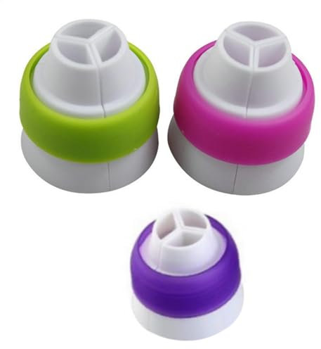 Coupleurs de poche à douille – Grand convertisseur de buse léger à trois couleurs | Adaptateur fixe avec embout de passepoil crème, outils de décoration de cupcakes glacés