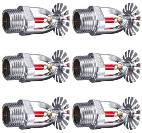 Lot de 6 têtes d'arrosage suspendues DN15 1/2 NPT 68 °C Suppression automatique des incendies avec clé universelle pour bâtiments commerciaux et résidentiels